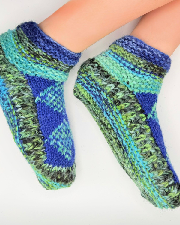 Socks Gift Hand Knitted Sherpa Wool