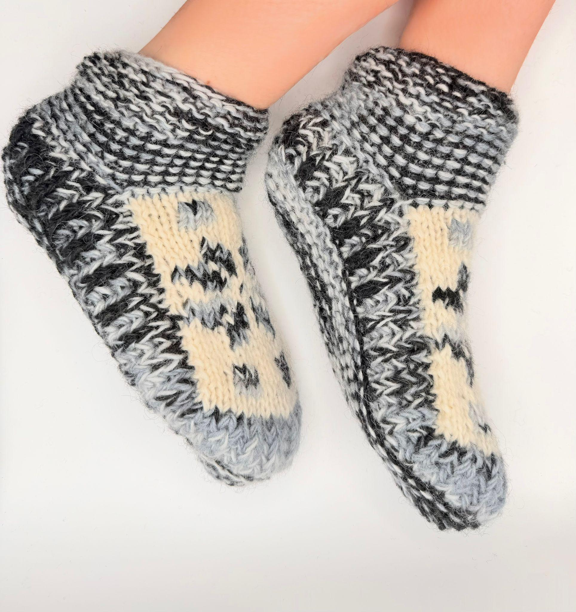 Socks Gift Hand Knitted Sherpa Wool - Image 7