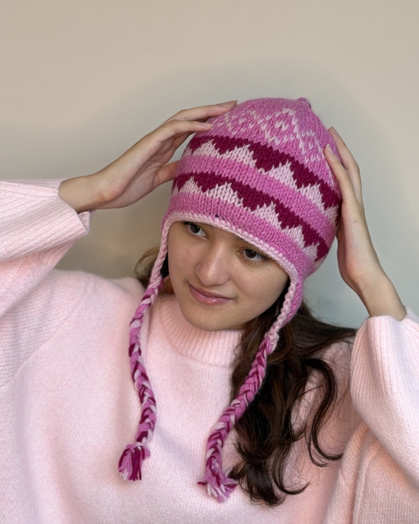 Hand Knit Wool Earflap Hat